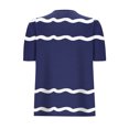 thumbnail image 4 of Pisexur Hauts pour Femmes, Hauts de Sortie pour Femmes & T-Shirt à Manches Courtes Col Rond Imprimé, Haut Ample, Hauts de Printemps pour Femmes Marine, 2TG, 4 of 6
