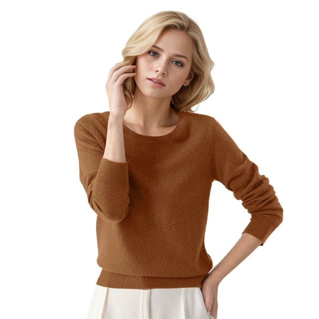 2025 Chandails Graphiques à Col Rond pour Femmes pour Hommes Chandail Couleur Unie Long Femmes Chandails Petite