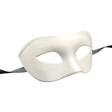 Masque Accessoire d'Halloween Demi-Visage Adulte Blanc Masque pour les Yeux Épaissi