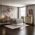 thumbnail image 4 of Pemberly Row Mid-Century Wood Twin Panel Bed Twin in Light Oak, 4 of 8
