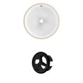 thumbnail image 1 of 15.25-in. W Round Bathroom Undermount Sink Set In White - Black Hardware AI-20446, 1 of 6