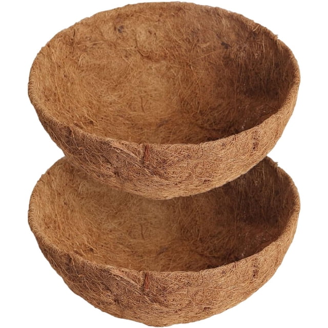 LEEYNEER Round Coco Liner Coco Replacement Liner Basket Window Box 6 Packs 14 Inch Round Coco Coir Liner Circle Coconut Fiber Replacement Liners for Hanging Basket Hanging Baskets Garde