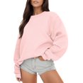 thumbnail image 1 of Kcodviy Chandail à Manches Longues pour Femmes Veste Active pour Femmes Chandail Décontracté à Col Rond Coupe Ample Chandail Uni pour Femmes Chandail à Capuchon Pollover en Molleton Automne Noël Chandails pour Femmes Hauts, 1 of 8