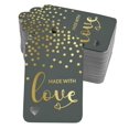 thumbnail image 1 of Inkdotpot 100 Pack Made With Love Text Favor Paper Tags Craft Real Gold Foil Hang Tag, 1 of 1