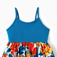 thumbnail image 3 of PatPat Family Matching Floral Panel T-Shirt and Ruched Drawstring Side Bodycon Strap Dress Sets, 3 of 5