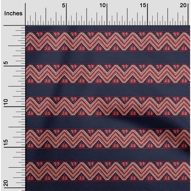 oneOone Polyester Lycra Fabric Floral & Chevron Block Fabric Prints By Yard 56 Inch Wide