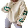 thumbnail image 3 of Women Loose Pullover Sweatshirts Letter Thickened Long Sleeve Tops, 3 of 7