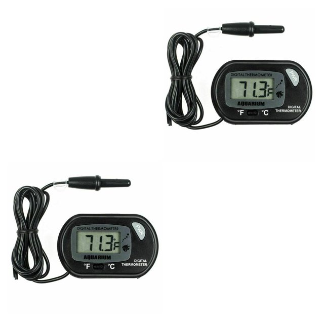 QualitChoice -50℃-70℃ LCD Digital Display Aquarium Plastic High Accuracy Fishtank Water Temperarure Meter Household 1 Pc 2Set
