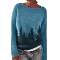thumbnail image 1 of Tiweut Chandails Décontractés pour Femmes Doublés en Polaire Chandail d'Hiver Manches Longues Col Rond Mi-Longueur Blouses Patchwork Bleu, 4TG, 1 of 5