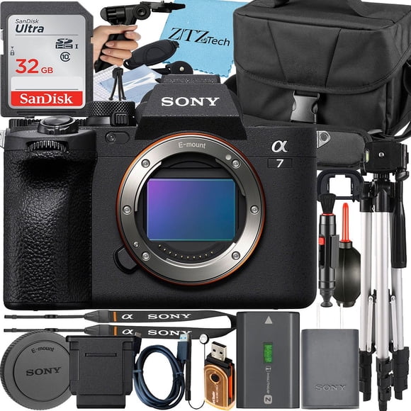 Sony a7 IV Appareil Photo Sans Miroir + Trépied + Carte Mémoire 32 Go + Étui + Ensemble d'Accessoires ZeeTech