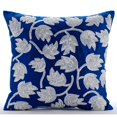 thumbnail image 1 of The HomeCentric Pillow Case Covers, Pack of 2, 12x12 Inches Square Decorative Throw Pillow Cover In Royal Blue Color Silk Fabric Pillow Cover With Sequins Embroidery Easter - Tulipomania, 1 of 3