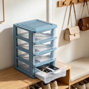 Vacemry Desktop Storage Box, Transparent Plastic Drawer Organizer with Multi Layer Compartments for Cosmetic Stationery Office Supplies, Home Office Desk Dorm Room Bathroom Countertop Organization