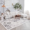 thumbnail image 1 of Rug Branch Nimbus Geometric Indoor Area Rug, Cream Grey, Modern - Living Room, Bedroom, Dining Room, and Kitchen, 1 of 7