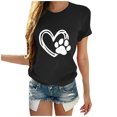 thumbnail image 2 of Pisexur T-shirt de la Saint-Valentin Haut Mode Femme Décontracté Col Rond Blouse Imprimée T-shirt à Manches Courtes Hauts d'Été, 2 of 5