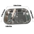 thumbnail image 3 of Aihimol Plateau d'Assiettes Compartimentées en Acier Inoxydable, Plat de Service Compact, Collation pour le Souper, Plats de Camping, 3 of 7