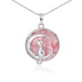 thumbnail image 4 of Women Necklace Cat on Moon Crystal Suspension Pendants Hardshell Charms, 4 of 6