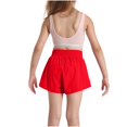 thumbnail image 4 of Shorts Athlétiques pour Filles en Liquidation, Décontractés, Taille Haute, Shorts Athlétiques pour Filles, Shorts d'Été Actifs de Course avec Poches, Neufs, Rouges, 12 Ans, 4 of 5