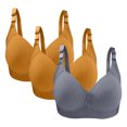thumbnail image 2 of Lolmot Bras for Women, 3PC Womans Large Size Solid Color Without Steel Ring Gathering Comfortable Bras Daily Bra, 2 of 2