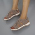 thumbnail image 2 of CEHVOM Sandales à Bout Rond Compensées Confortables pour Femmes, Couleur Unie, Bout Ouvert, 2 of 4