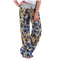 thumbnail image 1 of Birdeem Womens Spring/Summer High Waist Pants Printed Fashion Flower Print Waist Wide Leg Pants, 1 of 10
