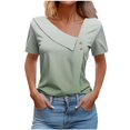 thumbnail image 1 of Blouses for Women Womens V-Neck Casual Short-Sleeved Spring And Summer Top, 1 of 1