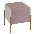 thumbnail image 2 of Cortesi Home Pouf Carré Spokane, Velours Rose, 2 of 3