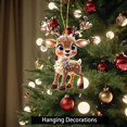 thumbnail image 4 of TopLLC Christmas New Christmas Tree Decoration Acrylic Flat Car Rearview Mirror Pendant Home Decor Deer Listing, 4 of 5