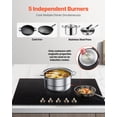 thumbnail image 2 of KFFKFF Induction Cooktop, 9200W Electric Countertop Burner, 5 Burner Knob Control Stove, Built-in Induction Cooktop, 2 of 9