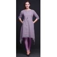 thumbnail image 4 of Bimba Kurti Asymétrique à Imprimé de Feuilles de Phoque Violettes pour Femmes, Robe d'Été Indienne Tunique, Très Grand, 4 of 6