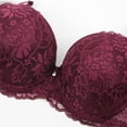 thumbnail image 4 of Women's Bras Middle Age Front Closure Lace Wireless Bra With Adjustable Straps Plus Size Bra Pink 90D, 4 of 7