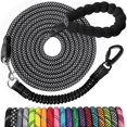 thumbnail image 1 of jenico Long Dog Leash 20FT: Heavy Duty Rope Leashes for Dogs Training with Swivel Lockable Hook Reflective Threads Bungee and Padded Handle - Dog Lead for Large Small Medium Dogs Outside Walking, 1 of 7