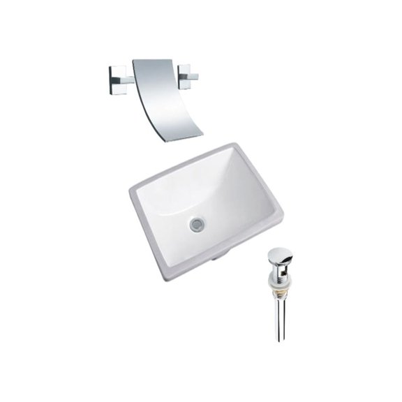 DROP Bath and Kitchen DR091178 Undermount Bathroom Sink Set