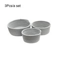 thumbnail image 1 of ziyahi 3 Pieces/Set Storage Basket Washable Cotton Braided Replacement Underwear Socks Living Room Sundries Makeup Container Organizer Light Grey, 1 of 9