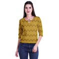 thumbnail image 4 of Moomaya Printed Keyhole Neck Ring Top Casual 3/4th Sleeve Tees Tank Tunic Top, 4 of 5