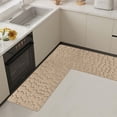 thumbnail image 4 of JASKFLY Polyester Bathroom Mat L Corner Bath Rug 47x30 Inch Absorbent Non-Slip Memory Foam Bathroom Mat Machine Washable Gray,Bathroom SuppliesBath|Nylon,Spandex,Khaki, 4 of 8