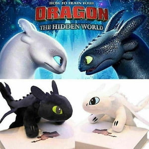 35cm How to Train Your Dragon 3 Toothless Plush Toys Night Light Fury Kids Dolls-Vinsniv