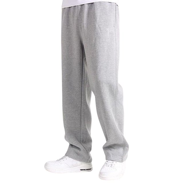 Men‘S Casual Solid Jogging Elastic Mid Waisted Sports Pants With Pockets Streetwear