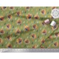 thumbnail image 3 of Soimoi Modal Satin Fabric Feather & Bird Cartoon Print Sewing Fabric Yard 42 Inch Wide, 3 of 3