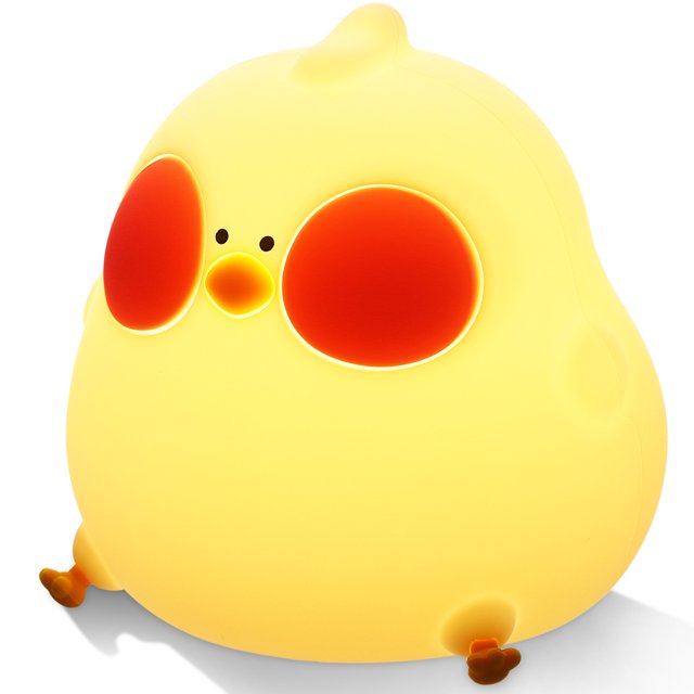 Neoglint Cute Chicken Night Light Silicone Chick Bedside Nursery Lamp RGB Color Changing Nightlight Dimmable