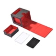 thumbnail image 4 of Bunblic Card Deck Box Deck Case for 100+ Sleeved Cards, Card Deck Storage Box for Collectible Cards, Collection Cards, Baseball Card Red Black, 4 of 8