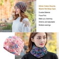 thumbnail image 2 of Tuque Décontractée Style Bohème Hijab Musulman Turban Extensible Mode Bonnets de Protection des Oreilles Accessoires de Coiffure Bonnet Fleur Rose, 2 of 6