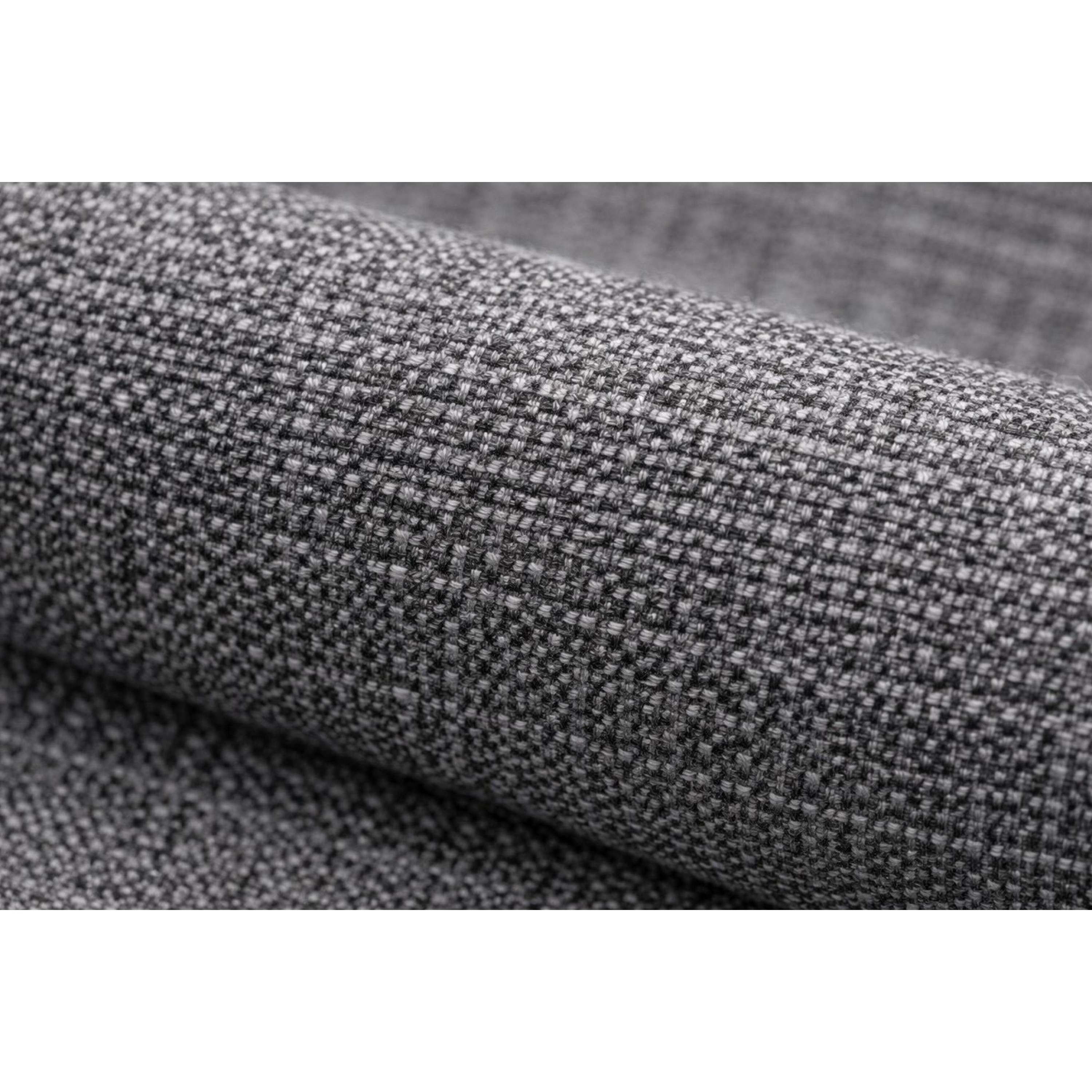 Brassex Soho Lit plateforme double rembourré pour chambre avec lattes courbées, sans sommier requis et tissu polyester, gris