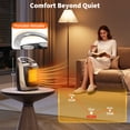 thumbnail image 4 of Portable Space Heater – Electric Ceramic Fan with 1500W/750W Fast Heating – Adjustable Thermostat, Quiet Operation – ETL Listed Safety – Warms Up to 200 Sq Ft – Silver, With Handle, 4 of 7