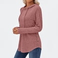 thumbnail image 4 of Chandails à Capuchon pour Femmes, Chandails Molletonnés Surdimensionnés, Chemises à Manches Longues, Chandails, Pulls d'Automne, Hauts, Rose, TG, 4 of 6