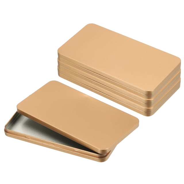 Uxcell Small Cash Box, 4 Pcs Money Holder Metal Tin Box Cash Tray Organizer, Rose Gold