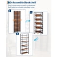 thumbnail image 2 of DSstyles 5-Tier Folding Office Bookshelf No Assembly Needed - Storage Rack Vintage Metal No Assembly Needed Space-Saving Brown, 2 of 8