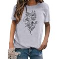 thumbnail image 2 of Pompotops T-shirt à Manches Courtes Imprimé pour Femmes, Mode, Hauts Décontractés Amples, Blouse, Hauts en Solde, 2 of 7
