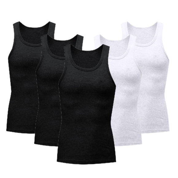 Fengqque 5 Pack Compression Dry Fit Tank Top Men, Shapewear Shirt Sleeveless Men Slimming Muscle Undershirt for Gym Black XXXL(XXXL)