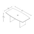 thumbnail image 4 of Pemberly Row Table de Conférence en Forme de Bateau 72W x 36D avec Base en Bois, Cerisier, 4 of 5