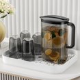 thumbnail image 4 of facefd 2.2L Water Pitcher Heat Resistant for Household Office Cold Water Juice Jar Black and 4 Cup, 4 of 9